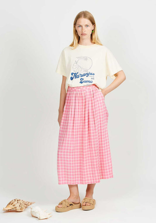 Skirt Wj14 Carreaux Fe Skir Rose-13