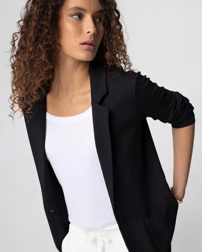 Majestic | Single-Breasted Fluid Jacket in Noir