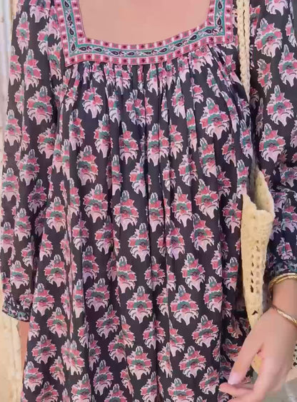 Petite Mendigote | Rabea Bandan 126 Dress - Square Neckline Lime