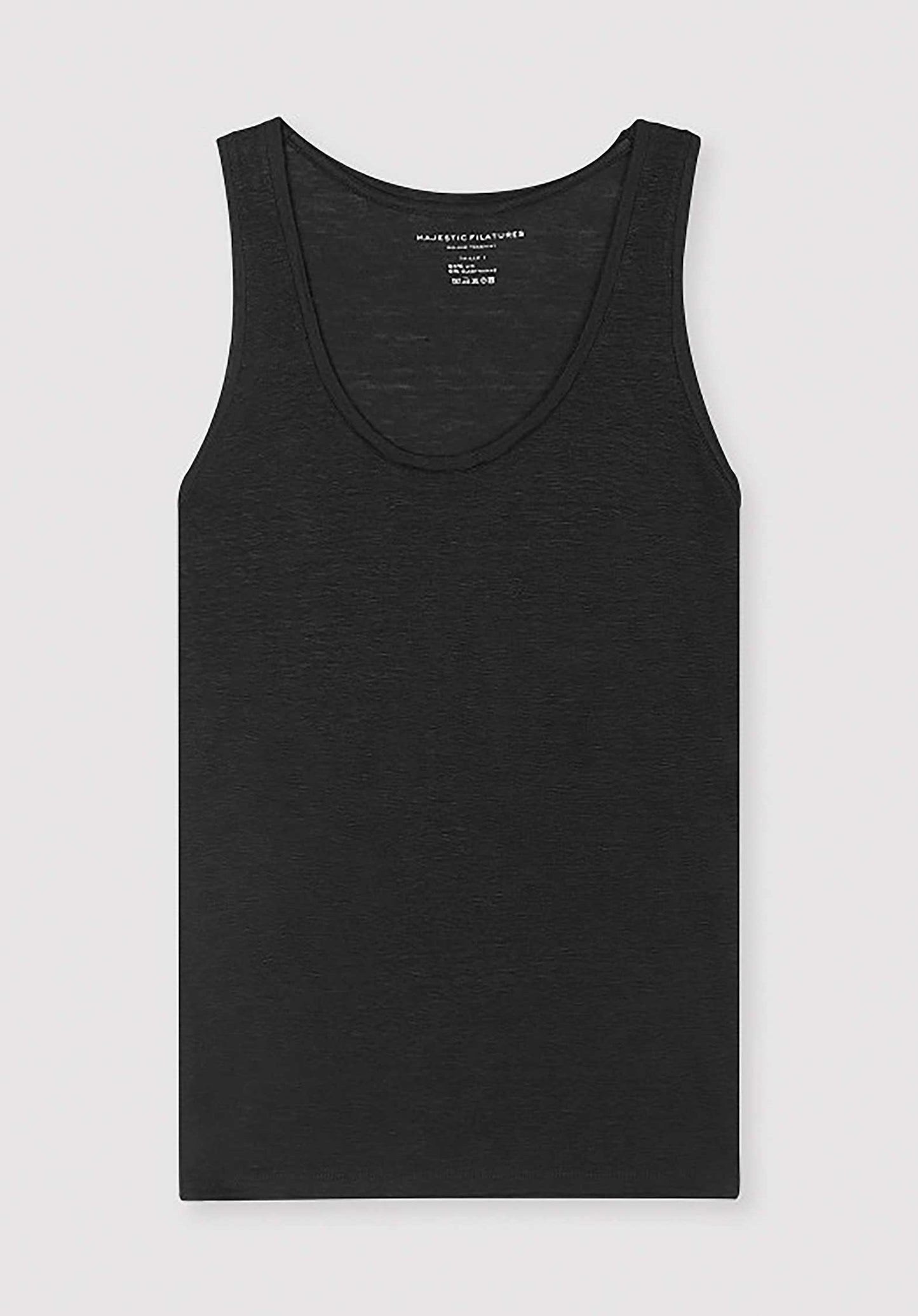 Majestic | Linen Tank Top, Fitted Silhouette Noir