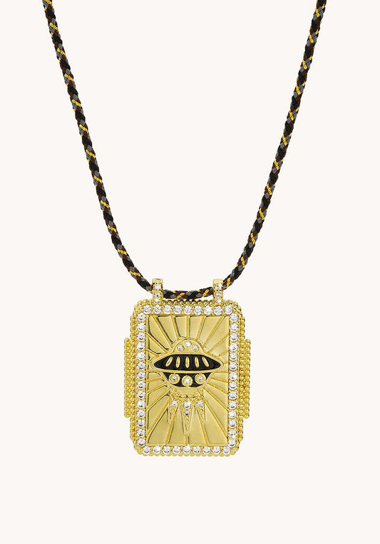 Necklace Flying Saucer Co-238g Gold