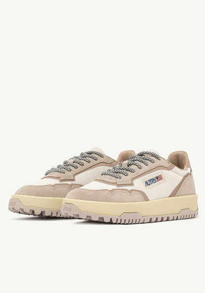 Autry | Wildpace Low Sneaker - Mesh & Suede White-Sand