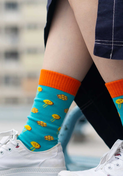 Socks Bubble Waf Bubble Waffle Blue