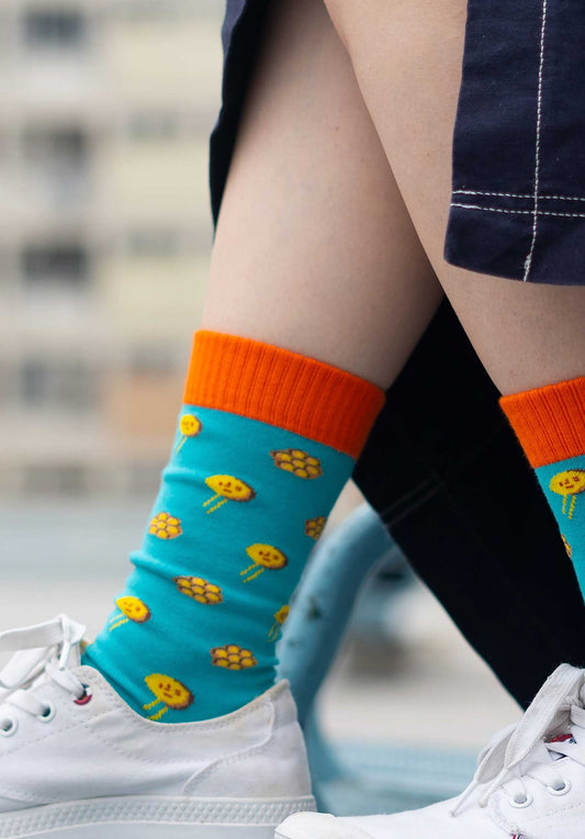 Socks Bubble Waf Bubble Waffle Blue