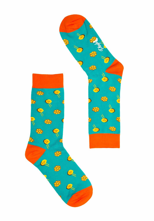 Socks Bubble Waf Bubble Waffle Blue