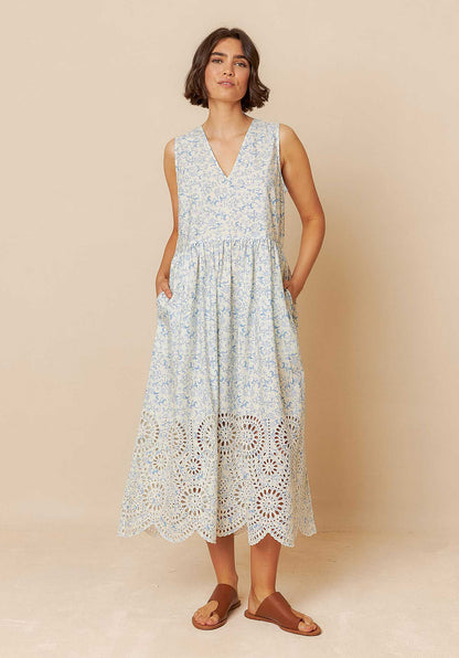 Embroidered Poplin D Mc195 Azul