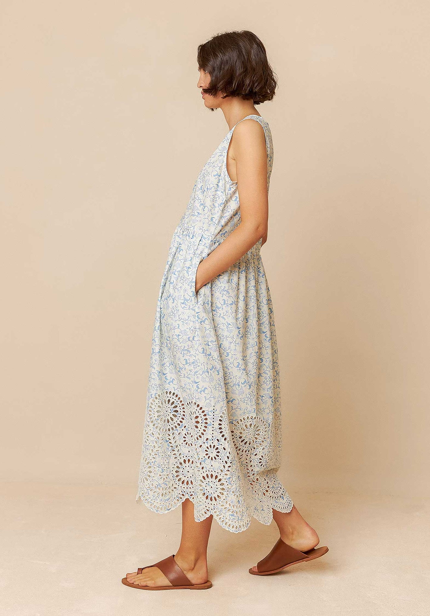 Embroidered Poplin D Mc195 Azul