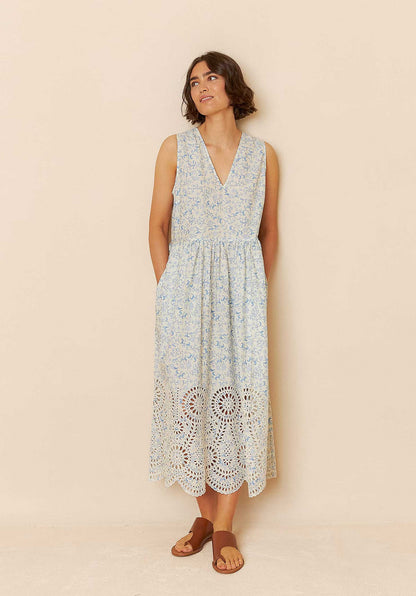 Embroidered Poplin D Mc195 Azul