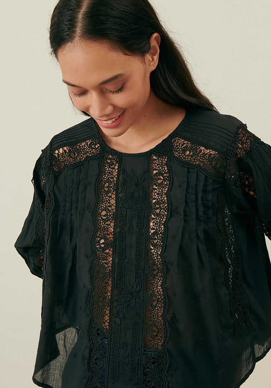 Denim Blouse Jeannine Black