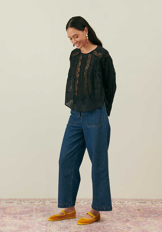 Denim Blouse Jeannine Black